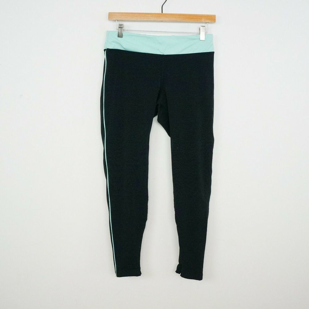 Alala Leggings Black Blue Side Stripe Zipper Ankle